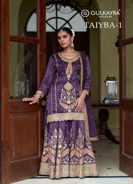 Taiyba Vol 1 By Gulkayra Shimmer Silk Readymade Suits Orders In India
